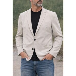 Peserico Mens Beige Single Button Blazer‎ Jacket Made in Italy Size 48